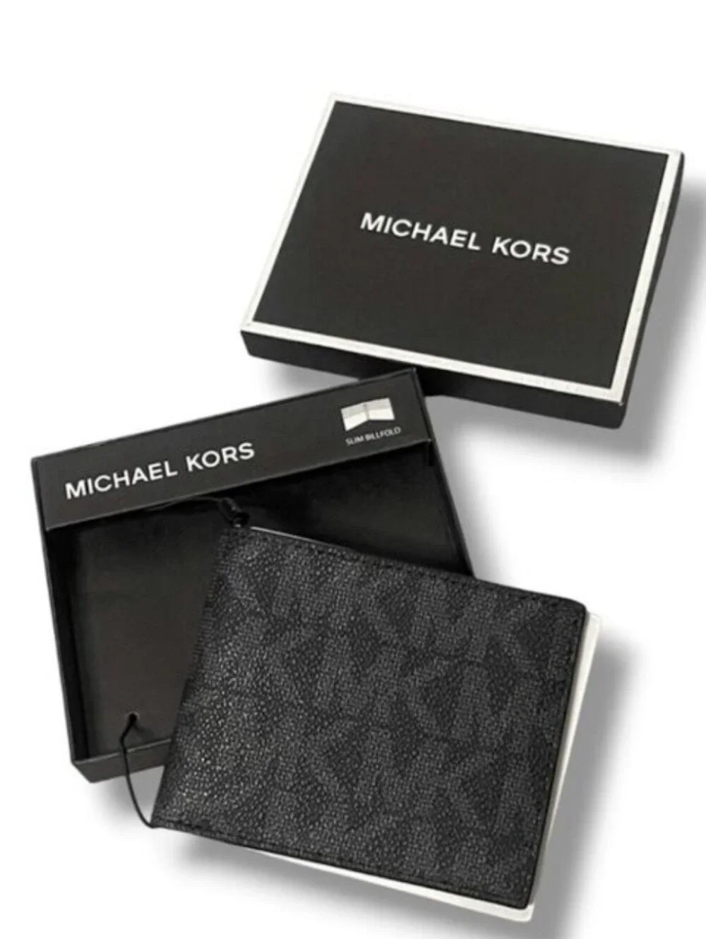 Michael Kors NIB Black Textured Leather Bi-Fold Wallet